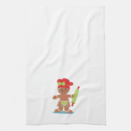 Kerstaxhanddoek van Gingerbrood Theedoek