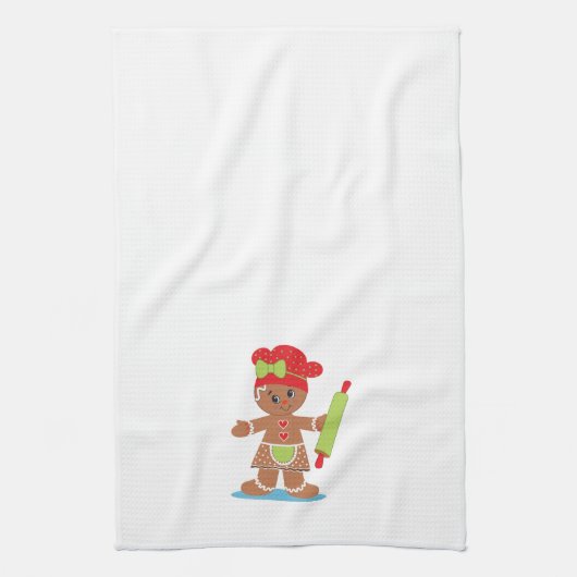 Kerstaxhanddoek van Gingerbrood Theedoek (Verticaal)