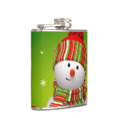 Kerstaxis, gevlekte fles/Snowman Heupfles (Rechts)