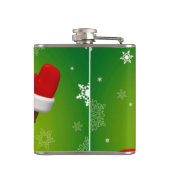 Kerstaxis, gevlekte fles/Snowman Heupfles (Achterkant)