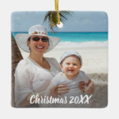 Kerstaxis - keramische versiering met volledige fo keramisch ornament (Voorkant)