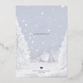 Kerstaxis Magic, Sable Rough Collie & Lambs - Folie Feestdagenkaart (Achterkant)