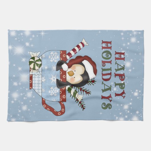 Kerstaxis Penguin Kitchen Theedoek (Horizontaal)
