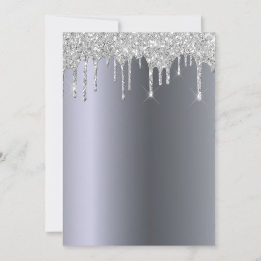 Kerstaxis zilveren glitter druppelt witte boom kaart (Achterkant)