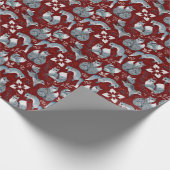 Kerstaxische fox-patroonwikkels cadeaupapier (Hoek)