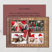 Kerstaxkaart Rustic Faux Wood Lijst Feestdagenkaart (Voorkant / Achterkant)