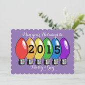 Kerstaxkaart voor marry en Gay Lightbulb Feestdagenkaart (Staand voorkant)