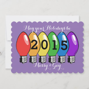 Kerstaxkaart voor marry en Gay Lightbulb Feestdagenkaart