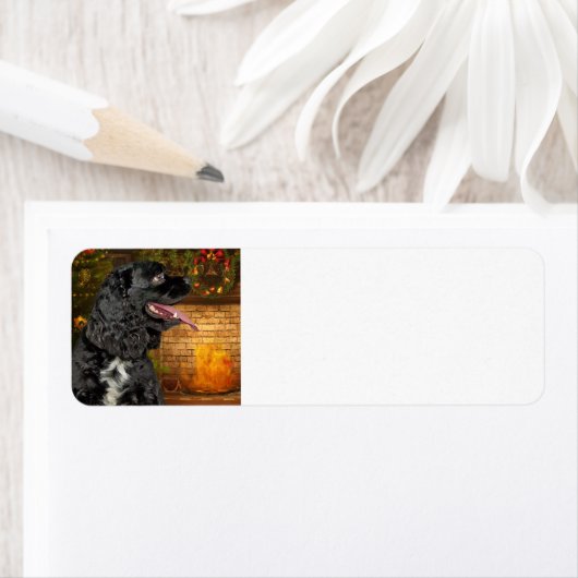 Kerstaxkeeradres Cocker Etiket (Insitu)