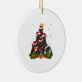 KerstaxKerstmis met rode kruis Keramisch Ornament (Rechts)