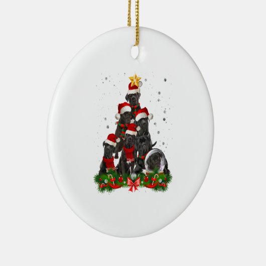 KerstaxKerstmis met rode kruis Keramisch Ornament (Rechts)