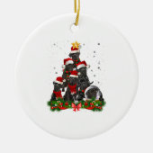 KerstaxKerstmis met rode kruis Keramisch Ornament (Voorkant)