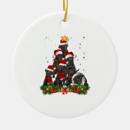 KerstaxKerstmis met rode kruis Keramisch Ornament (Voorkant)