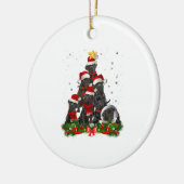 KerstaxKerstmis met rode kruis Keramisch Ornament (Links)