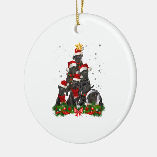 KerstaxKerstmis met rode kruis Keramisch Ornament (Links)