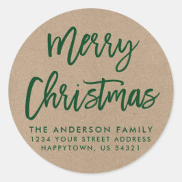 Kerstaxkraft Green Envelope Seal voor penseelscrip Ronde Sticker