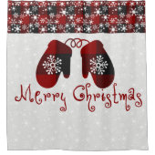 Kerstaxmittens Showgordijn Douchegordijn (Voorkant)