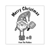 Kerstaxplebons met vierkante rubber stempel (Afrduk)