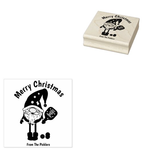 Kerstaxplebons met vierkante rubber stempel (Gestempeld)