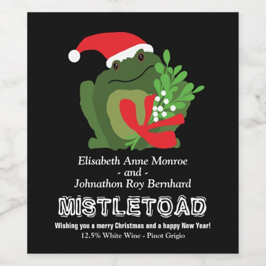 Kerstaxtiket op de mistle wijn etiket (Enkel label)