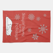 Kerstayin' Home voor de Feestdagen Dish Theedoek (Horizontaal)