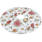 Kerstaymbolen Patroonkardinaal, Poinsettia Imitatie Linnen Kerstboom Kleed (Gekanteld)