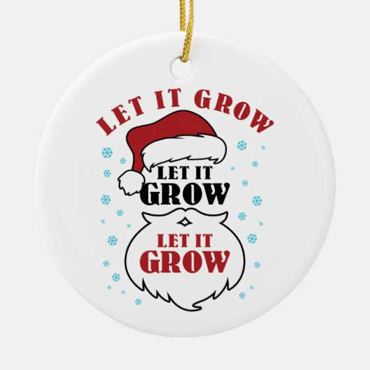 Kerstbaard kerstman, kerstman, gekerfd, laat het g keramisch ornament (Voorkant)