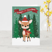 Kerstbaby 1e Kerstmis Kaart (Gele Bloem)