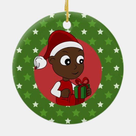 kerstbaby cartoon keramisch ornament (Achterkant)