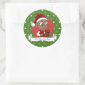 kerstbaby cartoon ronde sticker (Tas)
