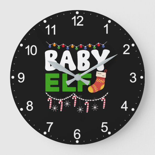Kerstbaby-elf ontwerp-84608 grote klok (Voorkant)