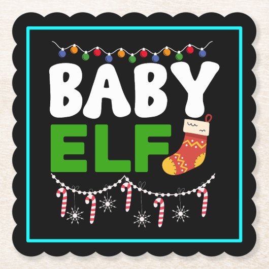 Kerstbaby-elf ontwerp-84608 kartonnen onderzetters (Voorkant)
