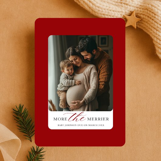 Kerstbaby Fotoaankondiging 'Hoe Meer Zelen Hoe Mee Feestdagenkaart