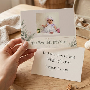 Kerstbaby Geboorteaankondiging Briefkaart
