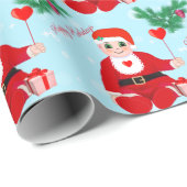 Kerstbaby, hart & dennenboom inpakpapier (Rol Hoek)