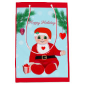 Kerstbaby, harten en dennen medium cadeauzakje (Voorkant)