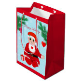 Kerstbaby, harten en dennen medium cadeauzakje (Achterkant Gekanteld)