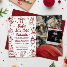 Kerstbaby Het is koud buiten Babyshowerfoto