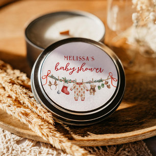 Kerstbaby Kleerlijn Baby Shower Stickers