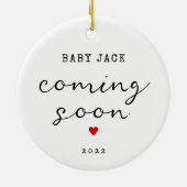 Kerstbaby komt binnenkort naam ornament (Achterkant)