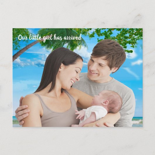Kerstbaby Meisje Bedankt Foto voor Zomer Briefkaart (Voorkant)