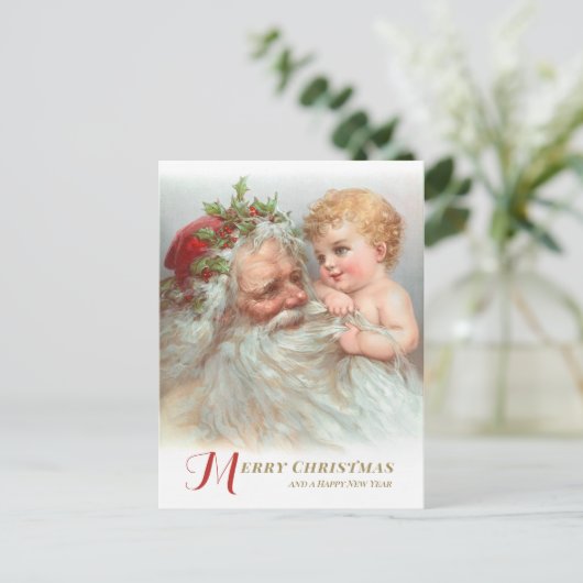 kerstBaby met kerstbal CC1180 Briefkaart (Staand voorkant)