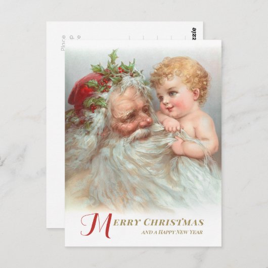 kerstBaby met kerstbal CC1180 Briefkaart (Voorkant / Achterkant)