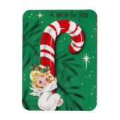  kerstBaby op een snoepriet Magneet (Verticaal)