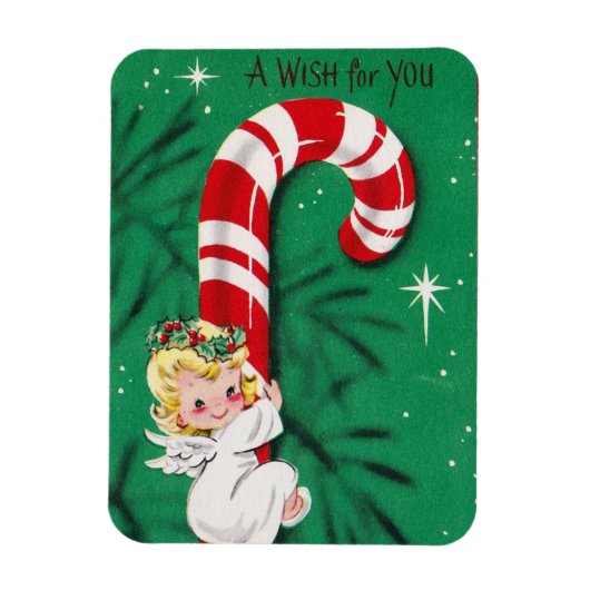  kerstBaby op een snoepriet Magneet (Verticaal)