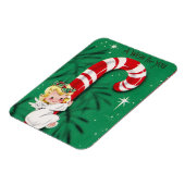  kerstBaby op een snoepriet Magneet (Linkerzijde)