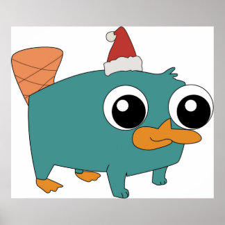 kerstBaby Perry de Platypus Poster