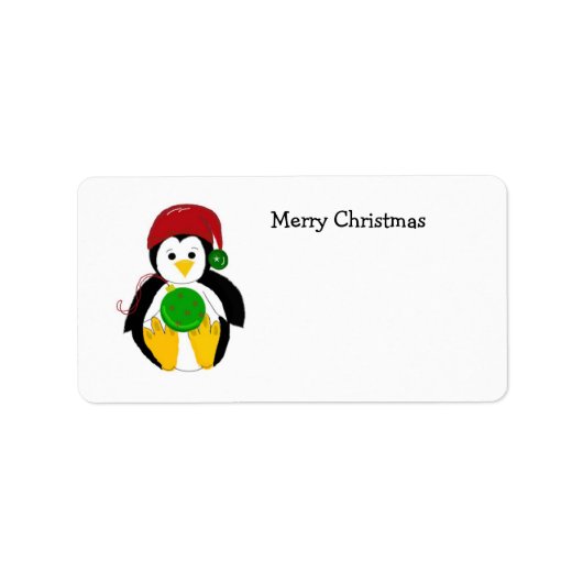 Kerstbaby Pinguïn Etiket (Voorkant)