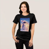 Kerstbaby Pinguïn Tri-Blend Shirt (Voorkant volledig)