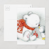 KerstBaby Polar Beer Kissingvogel Feestdagenkaart (Voorkant / Achterkant)